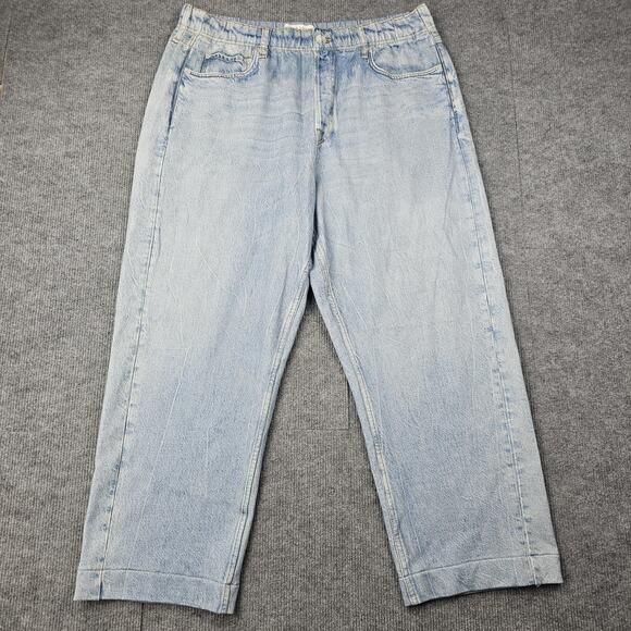 Rag & Bone Miramar Pants Womens 2XL Light Wash Denim Print Elastic Waist Jogger - Picture 1 of 7